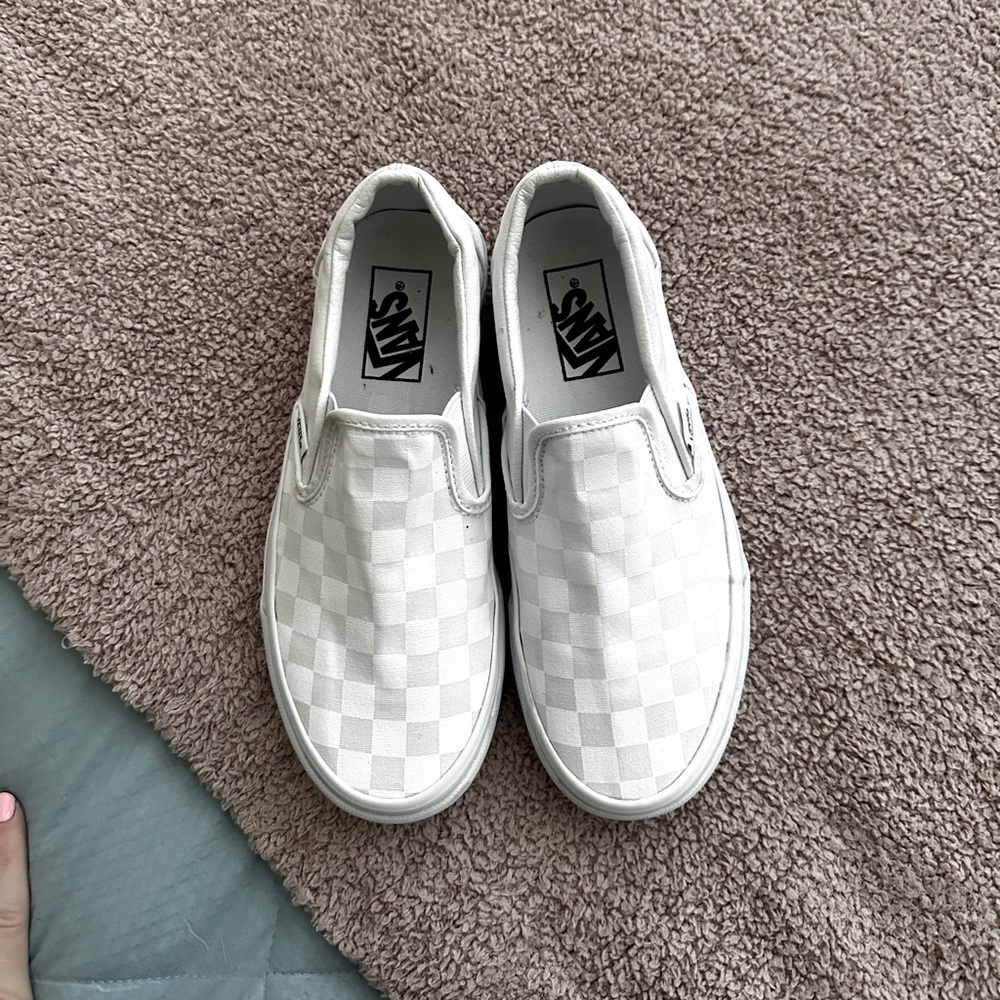 White Checkered Vans
